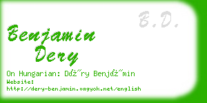 benjamin dery business card